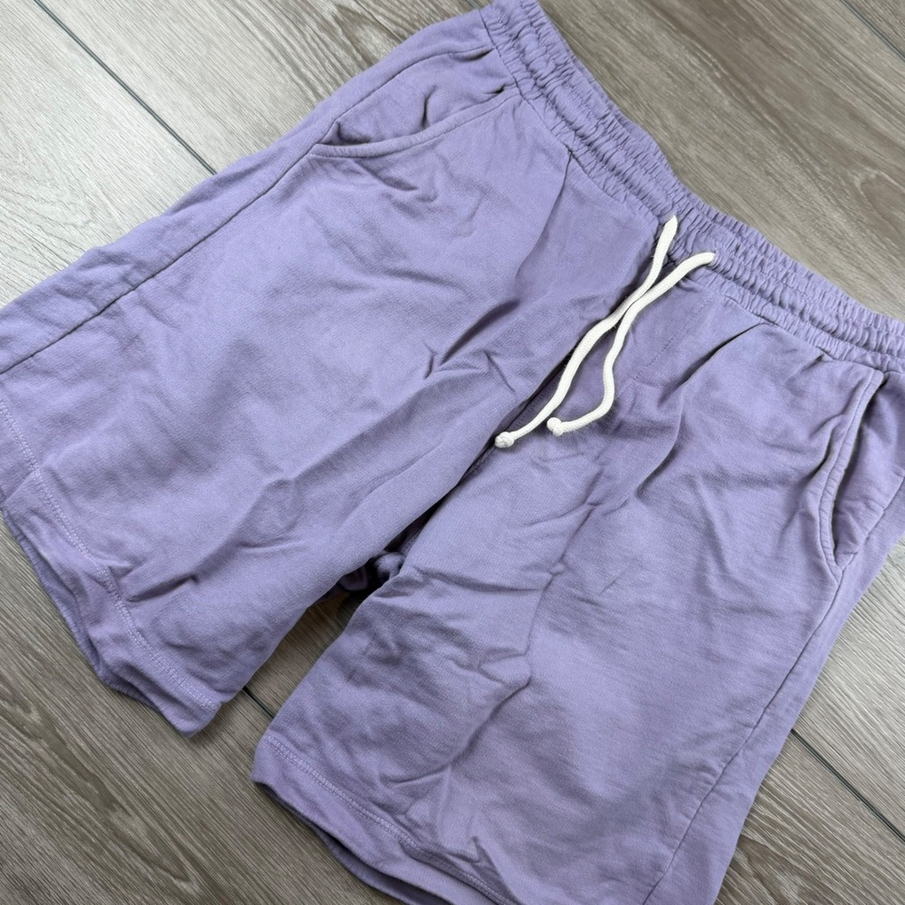 Adam Mar Mens Sweat Shorts Cotton Drawstring Purple XL